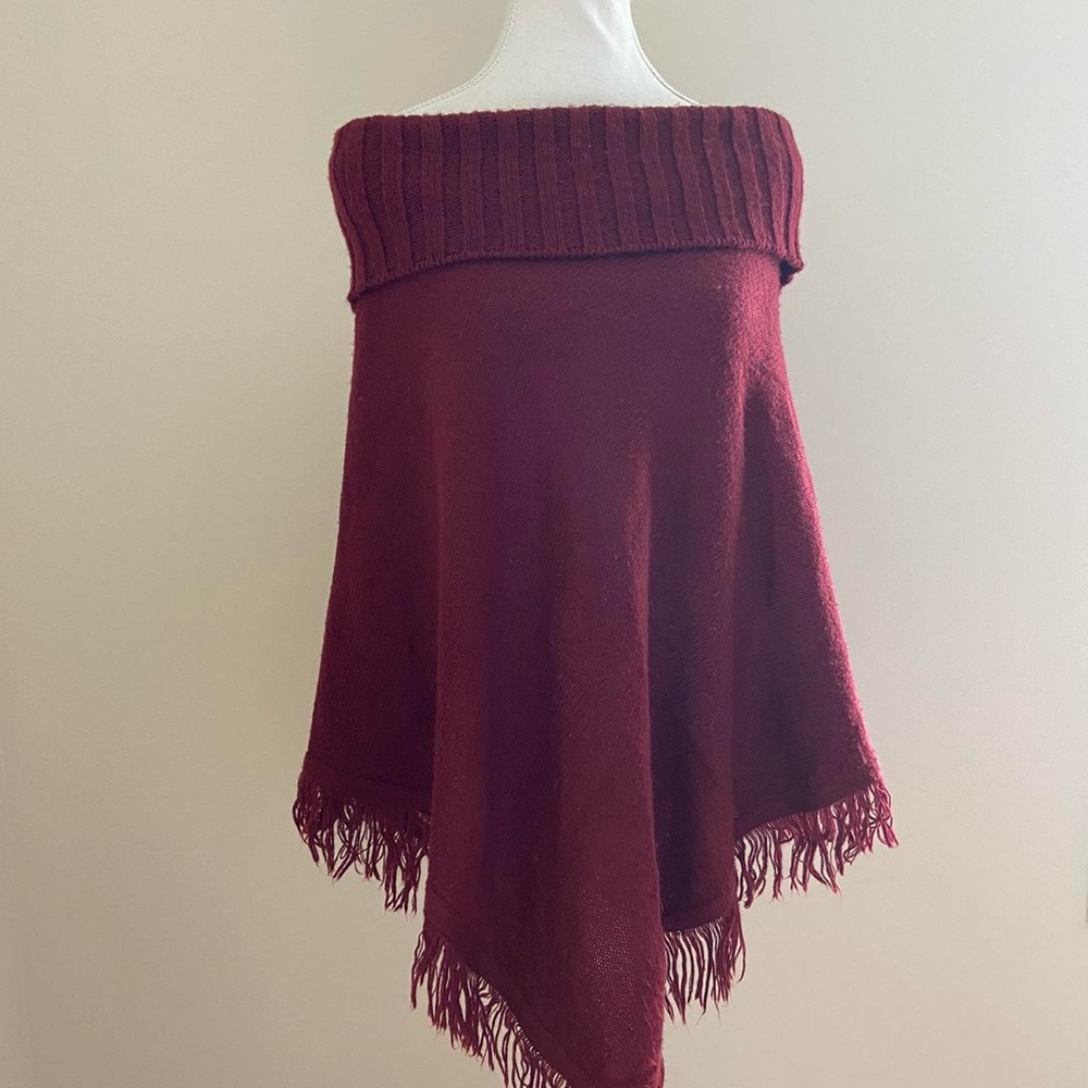 Elegant Burgundy Off-Shoulder Sweater